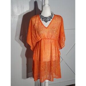 AZUR COVER-UP ORANGE SHORT SLEEVE POLYESTER ONE FITS ALL(XL)
